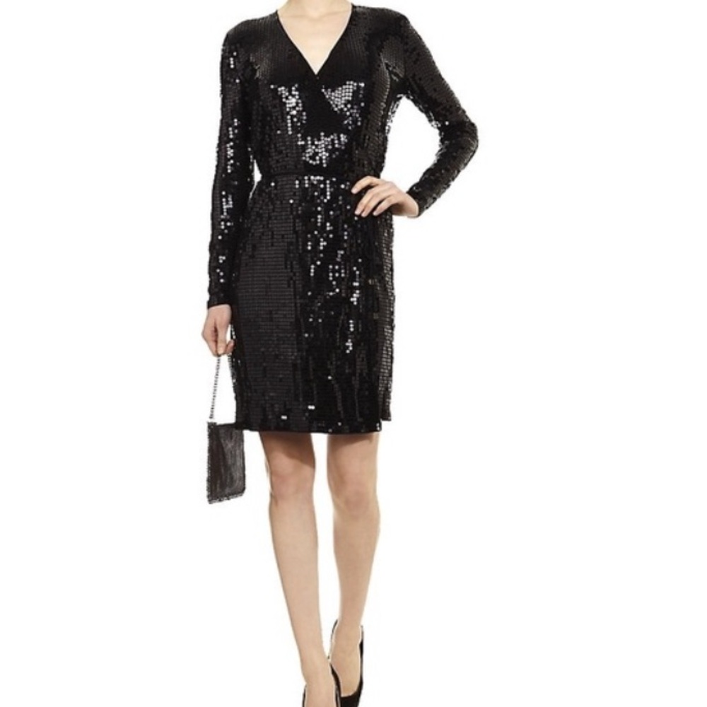 Michael Kors💗Black Sequin Wrap Dress